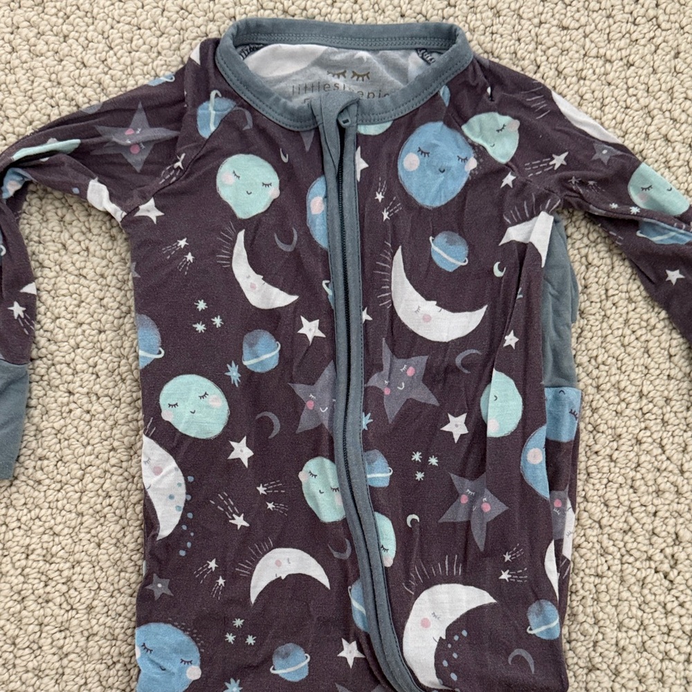 Little Sleepies Blue and White Baby Outfit